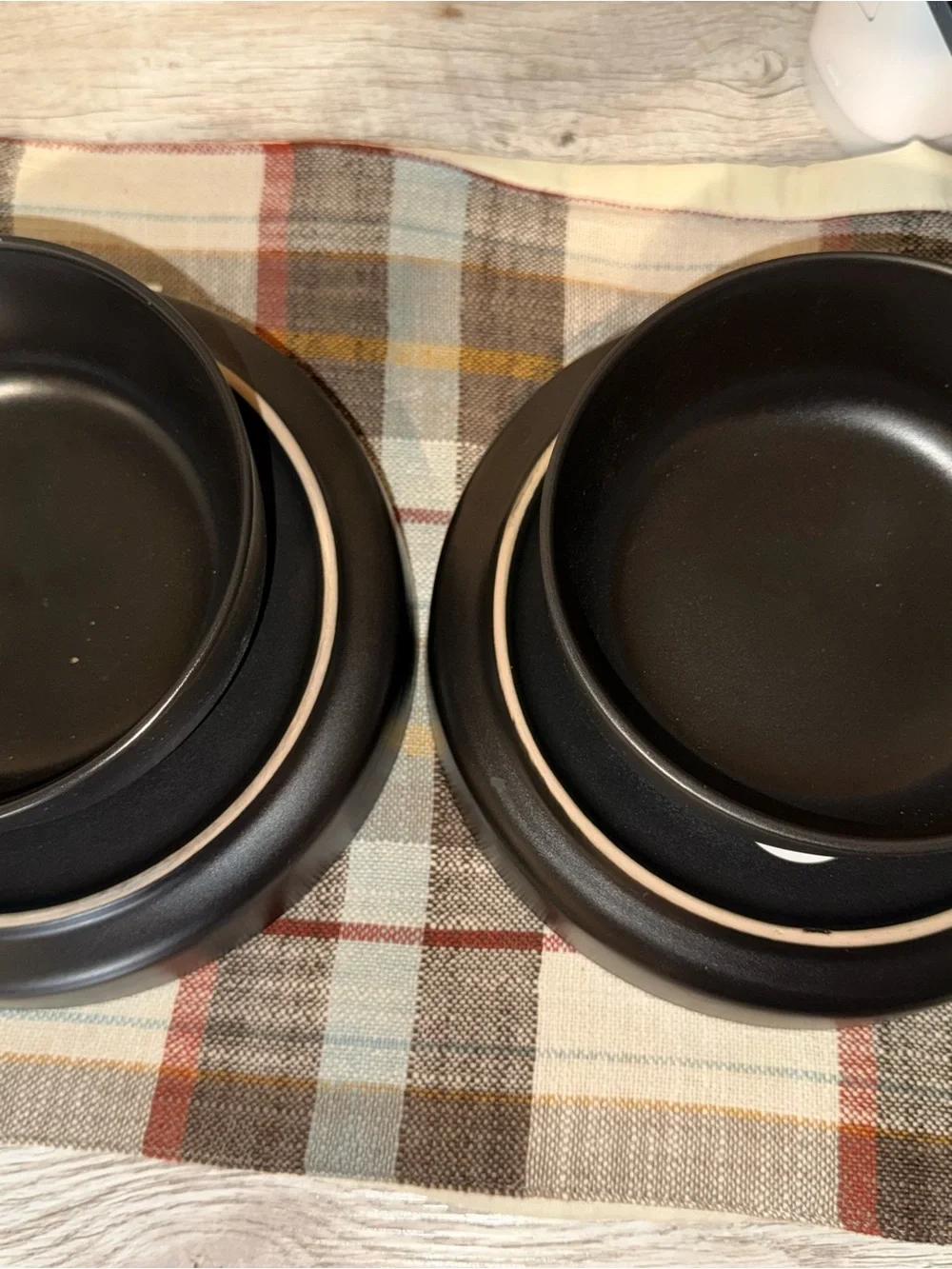 Matte Black Pedestal Serving Bowls - Set of 2